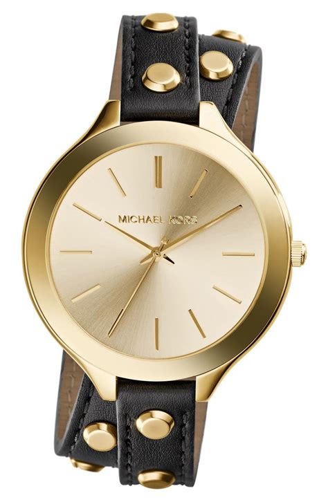 michael kors double wrap watch black